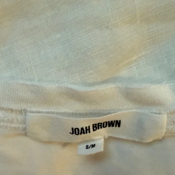 JOAH BROWN DECONSTRUCTED CROP WHITE TEE SIZE S/M - Picture 2 of 3
